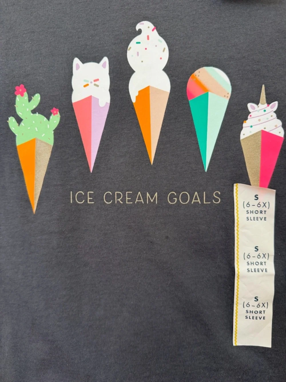 Cat & Jack Ice Cream Goals Tee, Size 6/6X